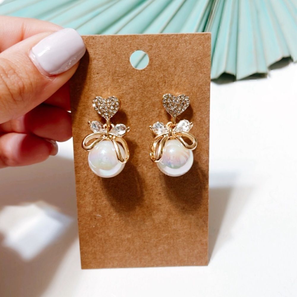 Pearl heart earrings S9